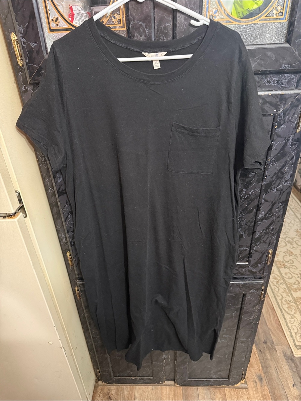Terra & Sky Black Crewneck Pocket Tee